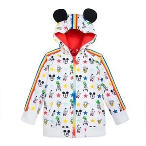 Disney Mickey Mouse Kids Raincoat - White with Multicolor Accents